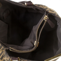 Pre Owned Fendi Tobacco Zucca Canvas and Leather Tote