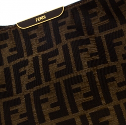 Pre Owned Fendi Tobacco Zucca Canvas and Leather Tote