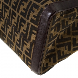 Pre Owned Fendi Tobacco Zucca Canvas and Leather Tote