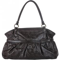 Fendi Dark Brown Zucca Leather Chef Bag