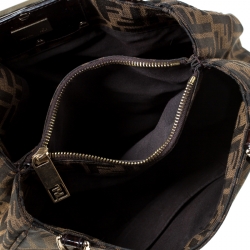 Pre Owned Fendi Tobacco Zucca Canvas Mia Tote