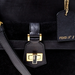 Pre Owned Fendi Black Leather and Suede Classico No. 3 Shopper Tote 