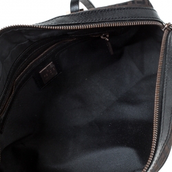 Pre Owned Fendi Brown Zucchino Canvas and Leather Bowler Bag