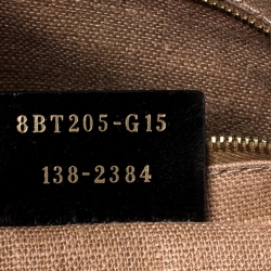 Pre Owned Fendi Tobacco Canvas Large Pequin Stripe Claudia Shoulder Bag