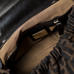 Pre Owned Fendi Tobacco Zucca Canvas and Leather Magic Shoulder Bag