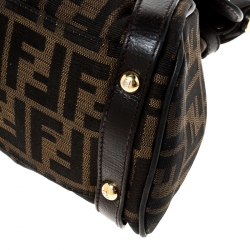 Pre Owned Fendi Tobacco Zucca Canvas and Leather Magic Shoulder Bag