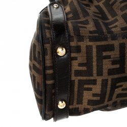 Pre Owned Fendi Tobacco Zucca Canvas and Leather Magic Shoulder Bag