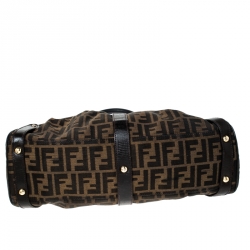 Pre Owned Fendi Tobacco Zucca Canvas and Leather Magic Shoulder Bag