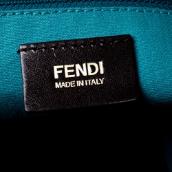 Pre Owned Fendi Brown/Blue Zucca Perforated Coated Canvas Roll Tote