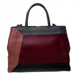 Pre Owned Fendi Multiclor Leather Medium 2jours Tote