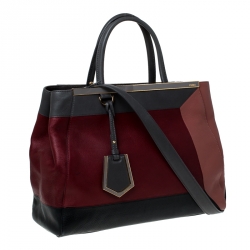 Pre Owned Fendi Multiclor Leather Medium 2jours Tote