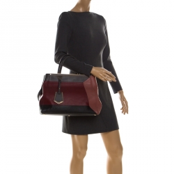 Pre Owned Fendi Multiclor Leather Medium 2jours Tote