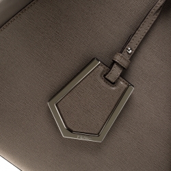 Pre Owned Fendi Dark Beige Leather 2Jours Tote