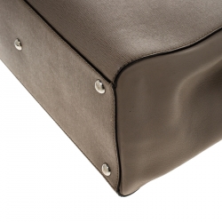 Pre Owned Fendi Dark Beige Leather 2Jours Tote