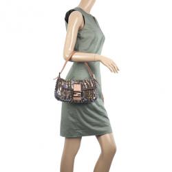 Pre Owned Fendi Rose Pebbled Leather Baguette