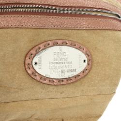 Pre Owned Fendi Rose Pebbled Leather Baguette