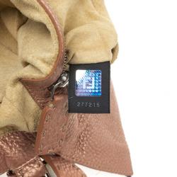 Pre Owned Fendi Rose Pebbled Leather Baguette