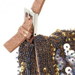 Pre Owned Fendi Rose Pebbled Leather Baguette
