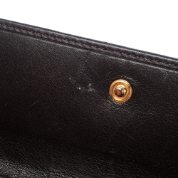 Pre Owned Fendi Brown Zucca Canvas and Leather Flap Wallet