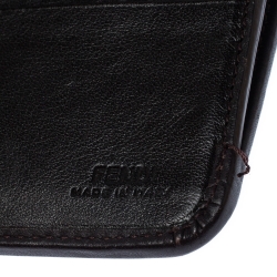 Pre Owned Fendi Brown Zucca Canvas and Leather Flap Wallet