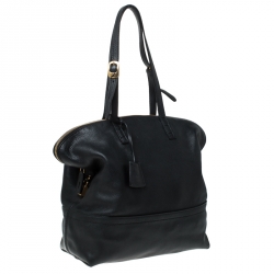 Pre Owned Fendi Black Leather 2Bag Tote