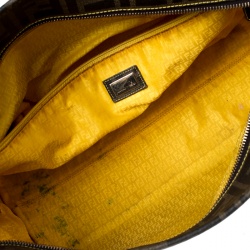 Pre Owned Fendi Brown/Black Zucca Coated Canvas Roll Tote