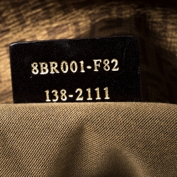 Pre Owned Fendi Gold Zucchino Canvas Mama Forever Shoulder Bag