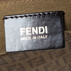 Pre Owned Fendi Gold Zucchino Canvas Mama Forever Shoulder Bag