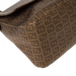 Pre Owned Fendi Gold Zucchino Canvas Mama Forever Shoulder Bag