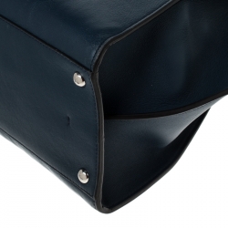 Pre Owned Fendi Blue Leather 3 Jours Tote