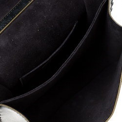 Pre Owned Fendi Black Leather Kan I Scalloped Shoulder Bag