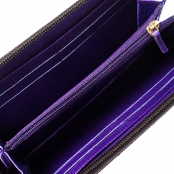 Pre Owned Fendi Tobacco Zucca Coated Canvas Zip Around Wallet 