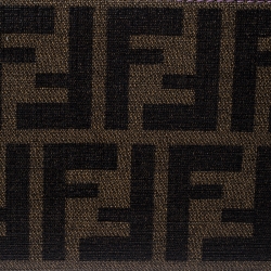 Pre Owned Fendi Tobacco Zucca Coated Canvas Zip Around Wallet 