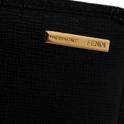 Fendi Black Leather Classic Flap Wallet