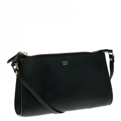 Pre Owned Fendi Black Leather Crossbody Bag