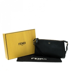 Pre Owned Fendi Black Leather Crossbody Bag