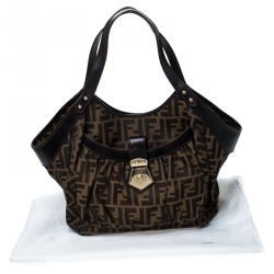 Pre Owned  Fendi Zucca Canvas and Leather Borsa Chef Tote