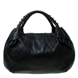 Pre Owned Fendi Black Nappa Leather Spy Bag