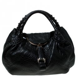 Pre Owned Fendi Black Nappa Leather Spy Bag