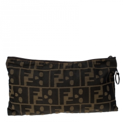 Fendi Tobacco Zucca Canvas Pouch