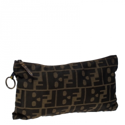 Fendi Tobacco Zucca Canvas Pouch