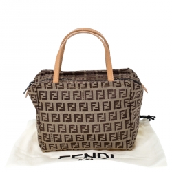 Pre Owned Fendi Brown/Beige Zucchino Canvas Pochette 