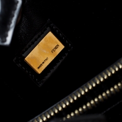 Pre Owned Fendi Yellow/Black Crocodile and Patent Leather 2jours Petite Tote