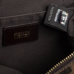 Pre Owned Fendi Tobacco Zucca Canvas Zip Shoulder Bag