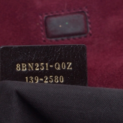 Pre Owned Fendi Tobacco/Magenta Stripe Pequin Canvas and Leather Satchel