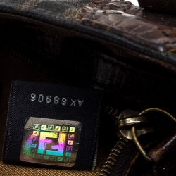 Pre Owned Fendi Brown Zucca Canvas and Leather Chef du Jour Bag