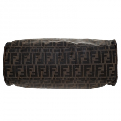 Pre Owned Fendi Brown Zucca Canvas and Leather Chef du Jour Bag