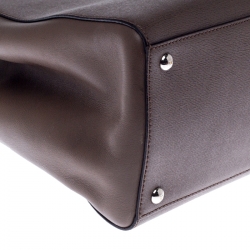 Pre Owned Fendi Light Brown Leather Medium 2Jours Tote