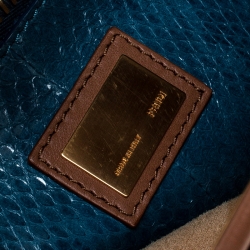 Pre Owned Fendi Light Brown Leather Medium Peekaboo Top Handle Bag