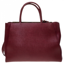 Pre Owned Fendi Red Saffiano Leather Medium Sac 2jours Elite Tote